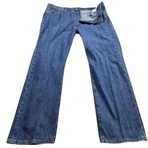 Levis 501 Jeans Mens 42x32 Blue Straight Button Fly